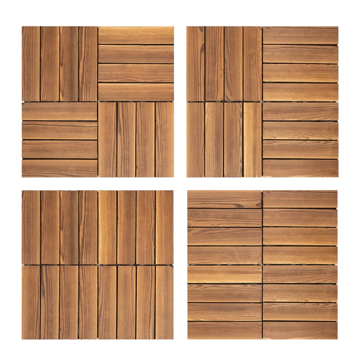 Baldosas de madera para balcón, azulejos de terraza, suelo de madera, sistema de clic, parqué, azulejos de balcón, azulejos de jardín, azulejos de clic, 36 unidades, suelo de madera, mosaico para