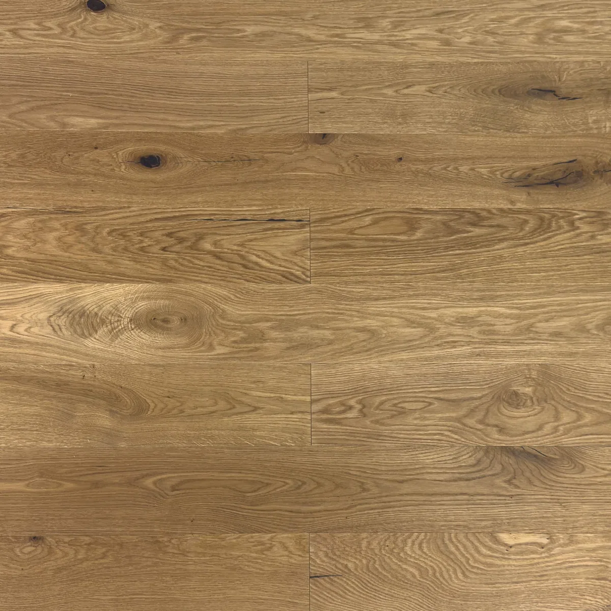 Suelo de parquet Roble Parquet Rústico Lecho de 3 capas 150 mm de ancho cepillado, biselado y acabado aceitado, sistema de clic (roble rústico 150 mm de ancho, suelo de parquet - 1 paquete)